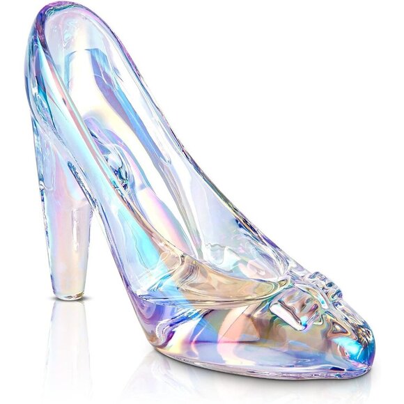 SHOWLOUE Glass Ornament Cinderella Glass Slipper Table Decor for Wedding Party - Picture 1 of 7